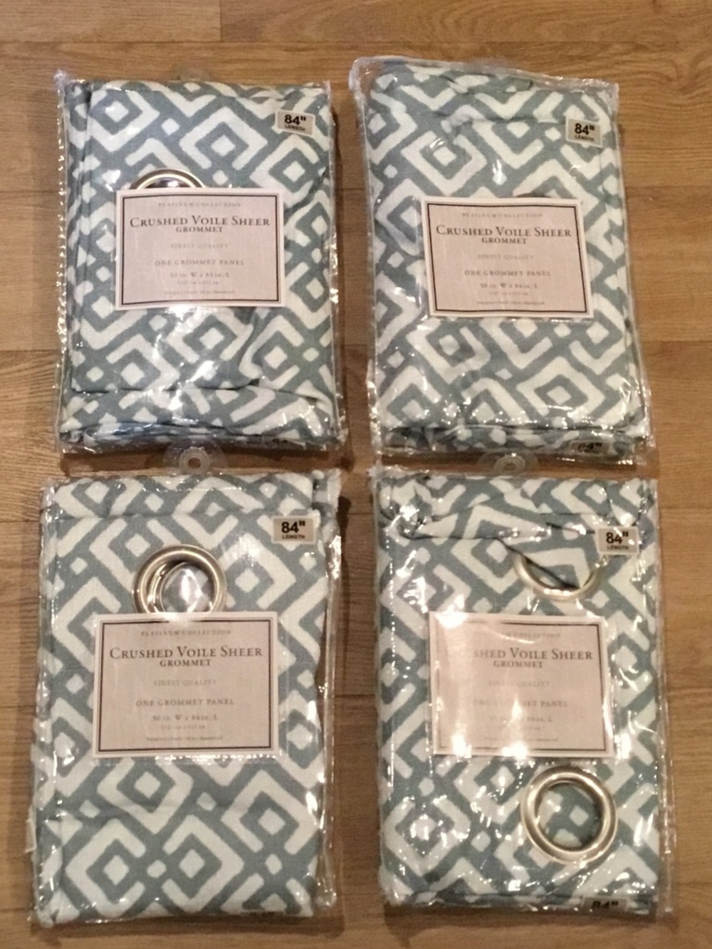 Crushed Voile Sheer Grommet Panel Curtains Set of 4